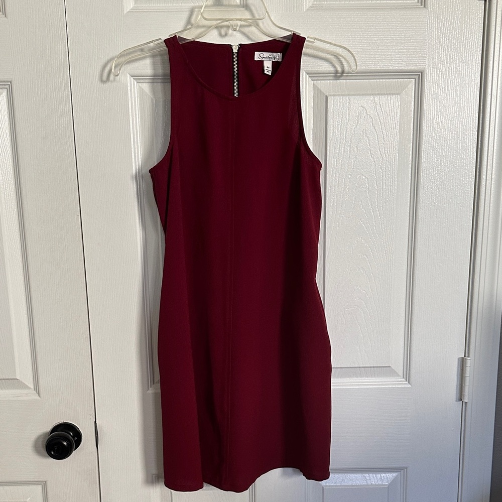 Women’s Burgundy Sleeveless Mini Dress